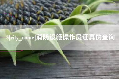 长沙消防设施操作员证真伪查询