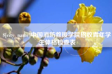 长沙中国消防救援学院招收青年学生体格检查表